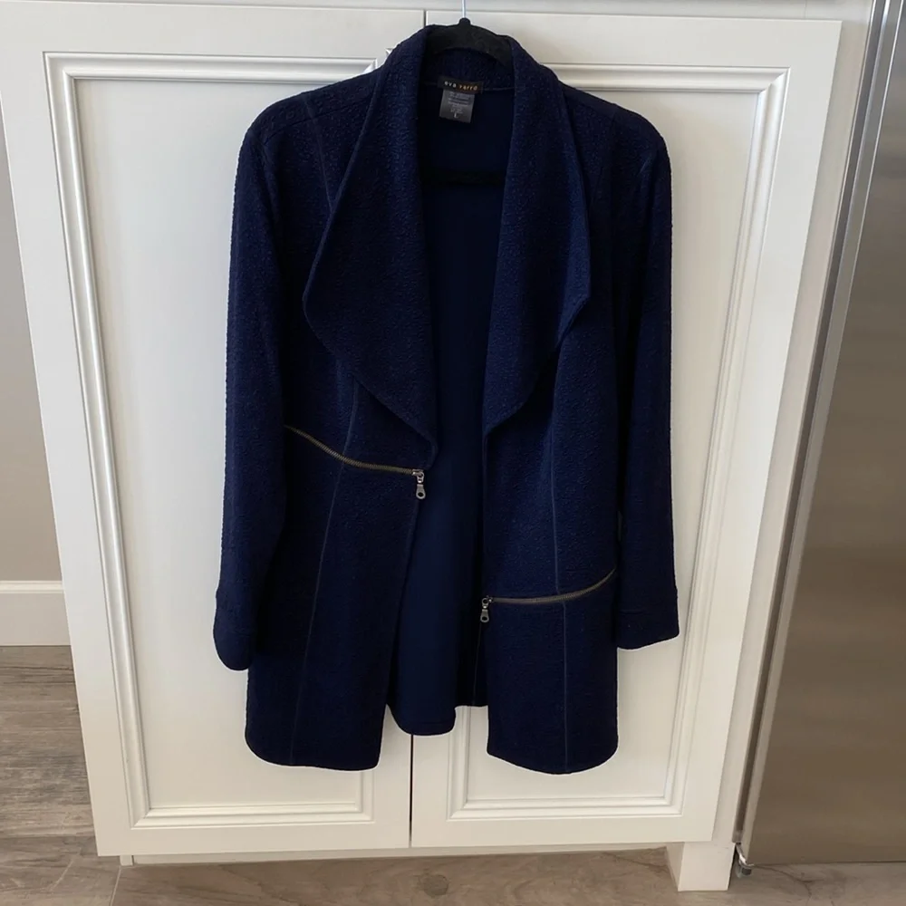 Eva Varro Barcelona long jacket in Navy size L - Picture 3 of 7